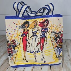 Brighton Star Spangled Hearts Canvas Shopper Tote Bag